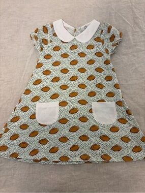 The Proper Peony "Touchdown" Pima Cotton Football Dress-4T